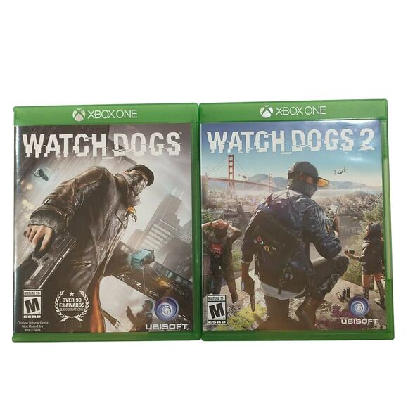 Watch Dogs 1 & 2 Microsoft Xbox One No Scratches No Manuals - Picture 1 of 4